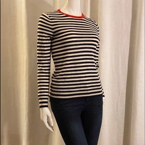 Navy and Cream Striped Sweater